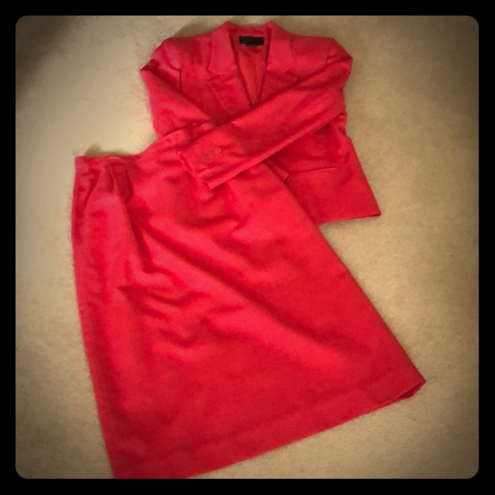 Red 2 piece suit. Size 6